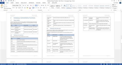 Database Design Document (MS Word Template + MS Excel Data Model) – Templates, Forms, Checklists ...