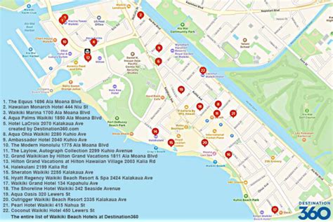 Waikiki Beach Hotels Map Of Waikiki Beach Hotels | Beach Map