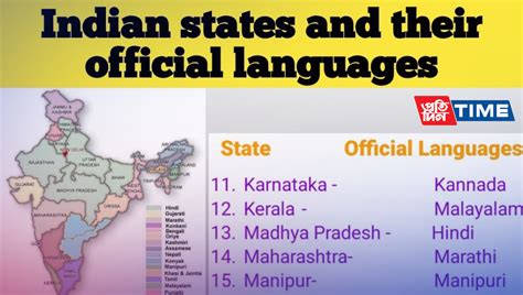 List of Official Indian Languages: Indian States and Union Territories