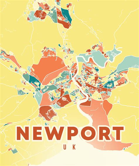 Newport UK Map Digital Art by Alexandru Chirila | Pixels