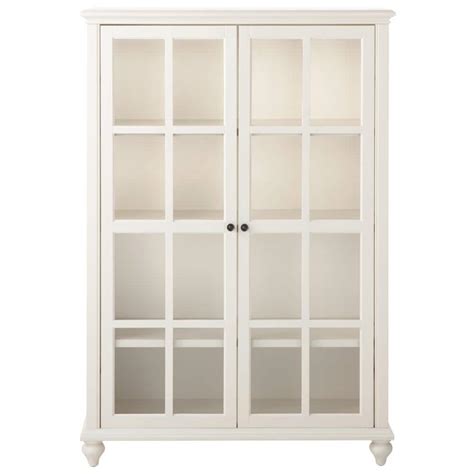 HOME DECORATORS COLLECTION Hamilton 60 in. H Polar White Glass Door ...