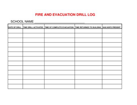 Emergency Evacuation Drill Worksheet | Printable Worksheets within Fire ...