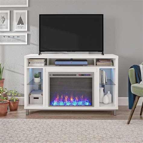 Ameriwood Home Lumina Fireplace TV Stand for TVs up to 48", White ...