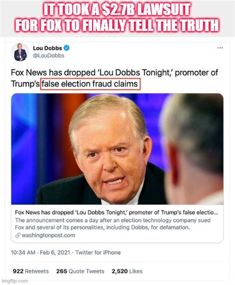 Fox only discloses truth when faced with billion dollar defamation ...