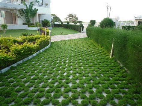 Grass pavers for the driveway, courtyard or the patio