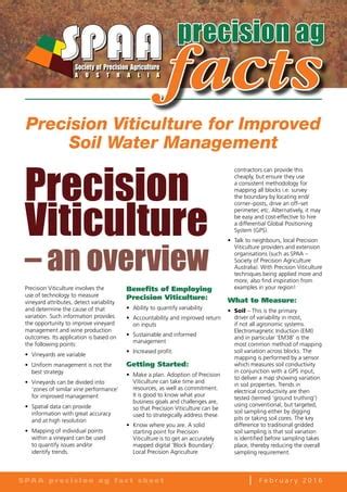 Precision Viticulture FactSheet by SPAA Australia 2015 | PDF