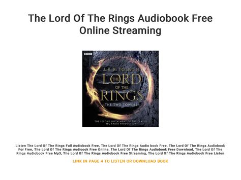 The Lord Of The Rings Audiobook Free Online Streaming by KoharuVenera - Issuu