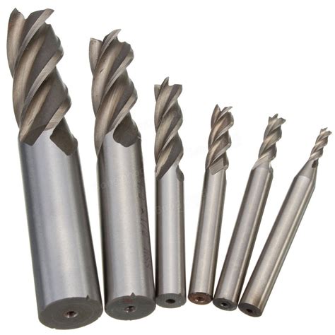 4 Flute HSS End Mill Cutter Milling Machine CNC Straight Shank Router ...