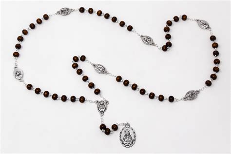 CATHOLIC GIFT SHOP LTD - Chaplet of The Seven Sorrows of Mary with Brown Wooden Beads.