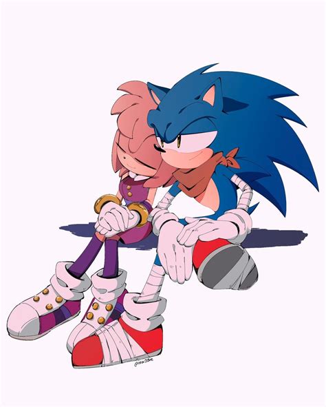 sonic the hedgehog and amy rose (sonic and 1 more) drawn by isa03re ...