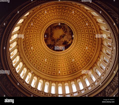 Interior View of the Dome at the US Capitol Building, Washington DC ...