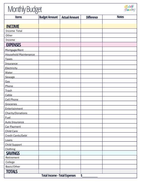 Free Monthly Budget Worksheet Printable - Free Printable Worksheet