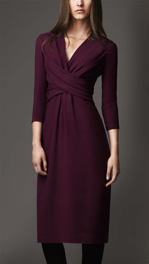 Lyst - Burberry Twist Front Jersey Dress in Purple