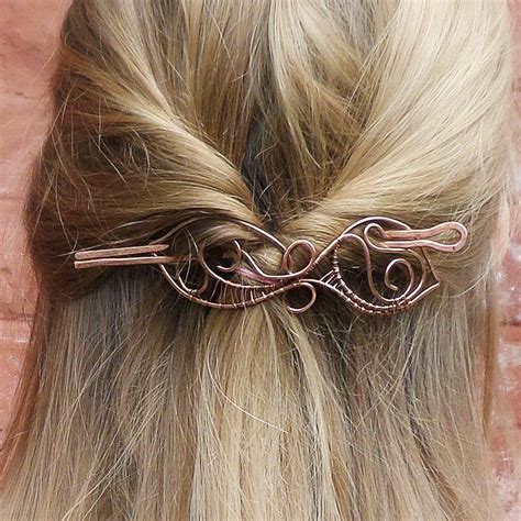 Dark academia jewelry Hair slide Hair clip for women Copper | Etsy