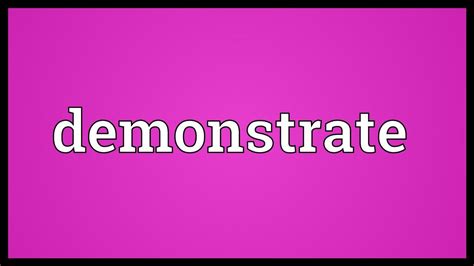 Demonstrate Meaning - YouTube