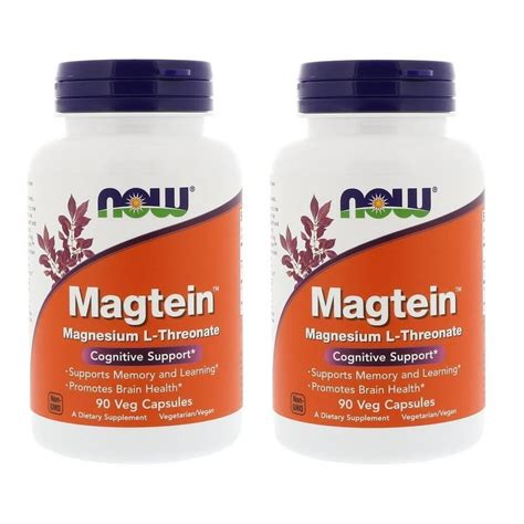 Now Foods - Magtein, Magnesium L-Threonate, 90 Veg Capsules - 2 Packs - Walmart.com - Walmart.com