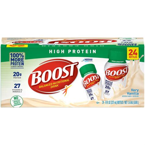 BOOST Nutritional High Protein Drink, Very Vanilla, 24-8 fl. oz ...