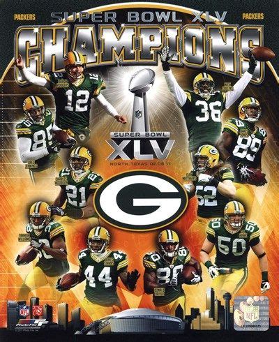 Unknown - Green Bay Packers Super Bowl XLV Champions Composite (Vertical) - art prints and ...