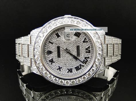 Iced Out Rolex | 28 Ct Mens Fully Iced Out Diamond Rolex Date Just 2 Ii ...