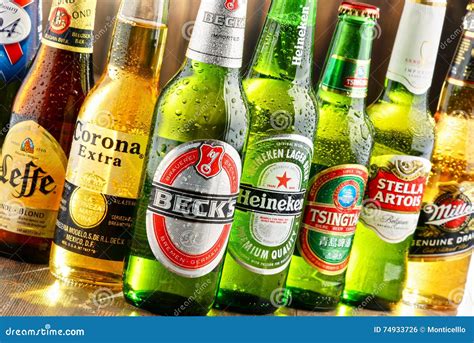 Bottles of Assorted Global Beer Brands Editorial Photo - Image of original, drop: 74933726