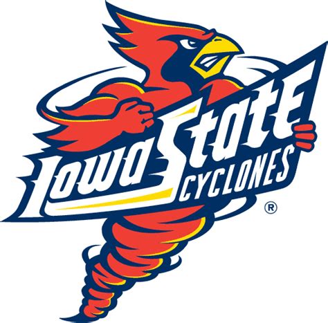 Iowa State Cyclones (1995-2007 logo) - Cy the cardinal mascot featured ...