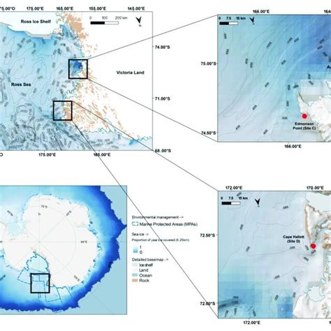 Map of Adélie penguin breeding colonies in the Ross Sea, where faeces... | Download Scientific ...