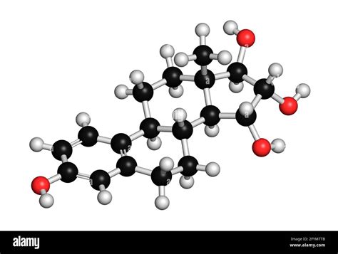 Estetrol natural oestrogen hormone molecule, illustration Stock Photo ...