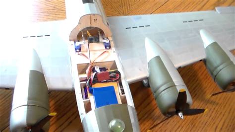 Guillows B-17 rc conversion function video - YouTube