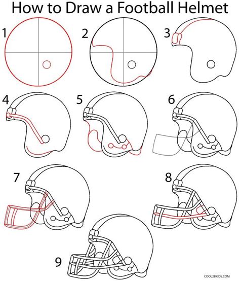 How to Draw a Football Helmet Step by Step Drawing Tutorial with ...