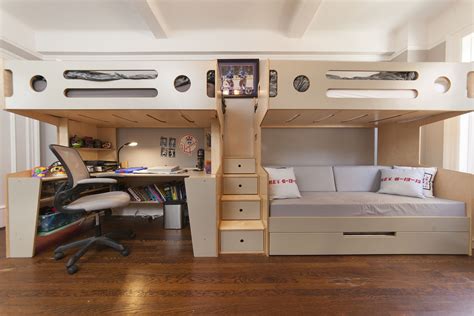 Modern Loft Bed With Desk - JonathanAmess