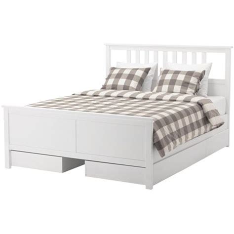 Ikea Queen size Bed frame with 4 storage boxes, white stain Luröy 18204.23811.2210 - Walmart.com ...