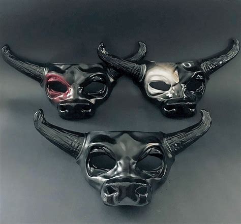 Bull Halloween Mask Bull Horn Mask Oxen Mask Animal Mask - Etsy