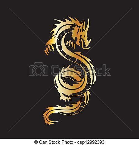 EPS Vectors of Dragon Tattoo Gold csp12992393 - Search Clip Art ...