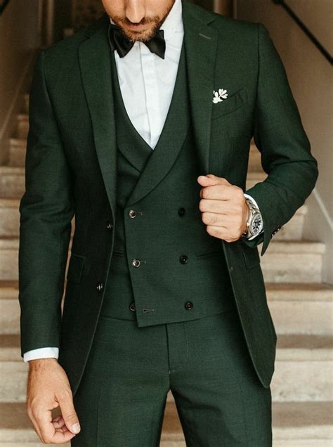 Men Suit Dark Green Wedding Suit Groom Wear Suit 3 Piece Suit - Etsy