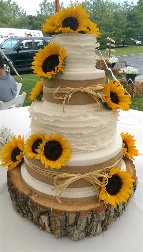 Sunflower Wedding Cake - CakeCentral.com