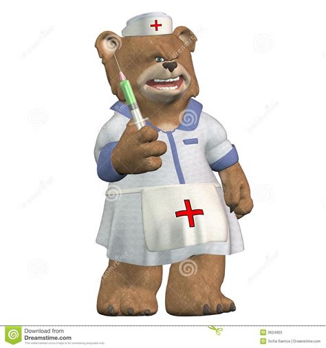 Female Nurse Bear with a Syringe | Nurse cartoon, Nurse drawing, Nurse rock