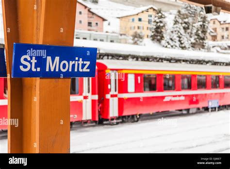 St. Moritz Train Station Stock Photo - Alamy