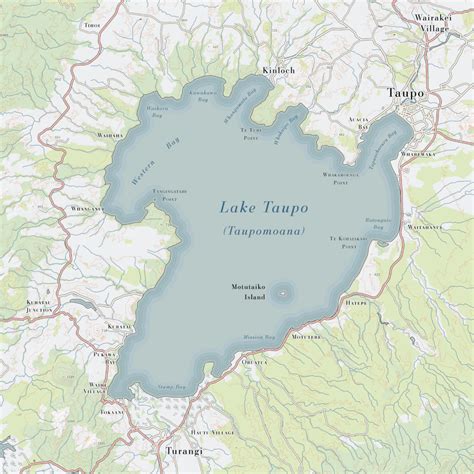 Lake Taupo Print | The Map Kiwi