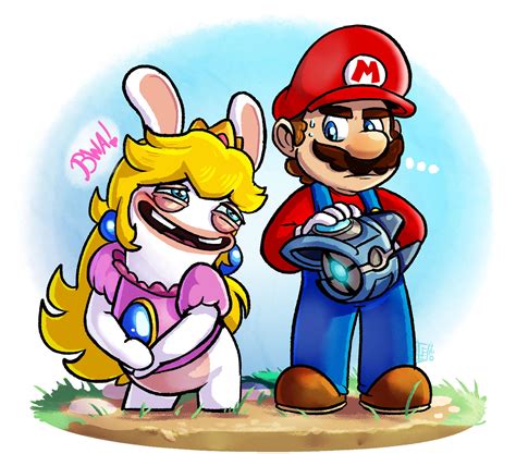 Mario + Rabbids : Rabbid Peach and Mario by FrancoisL-Artblog on DeviantArt