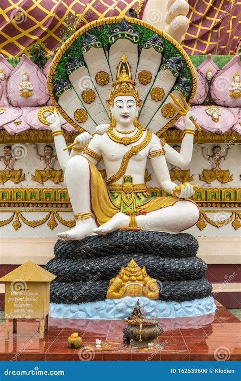 Lord Vishnu Statue Sitting on Snake, Ko Samui Island, Thailand Stock Photo - Image of nuan ...