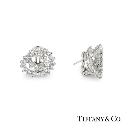 Tiffany & Co. Platinum Diamond Swirl Earrings | Rich Diamonds