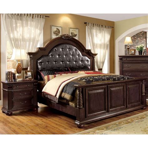 Furniture of America Catherine 2-Piece California King Bedroom Set in Brown - Walmart.com ...