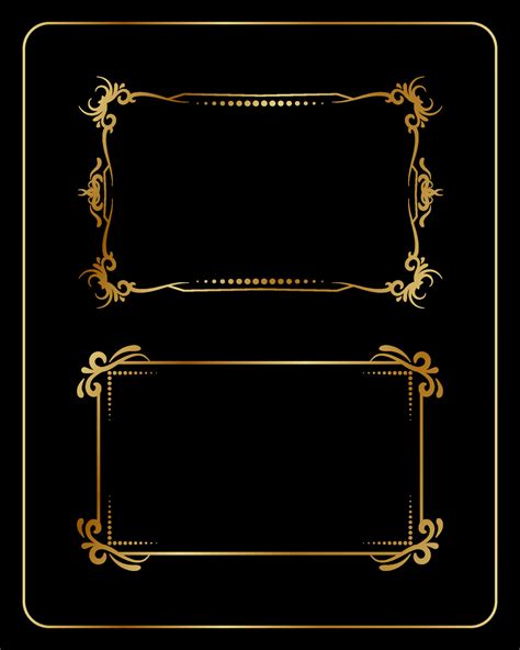 vintage frame, rectangular shape in gold color, design vector 8791271 ...