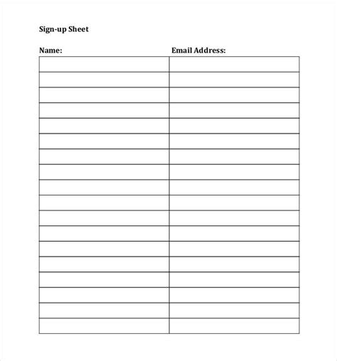 61+ Sign Up Sheets | Sign up sheets, Sign in sheet template, Sign in sheet