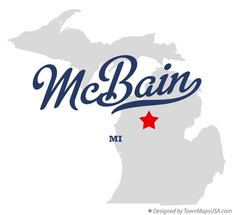 Map of McBain, MI, Michigan