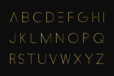 Luxury minimalistic alphabet. Gold font (19777) | Decorations | Design Bundles