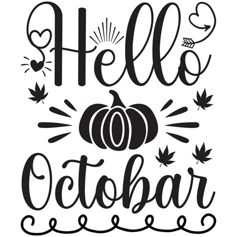 hello October design 14836852 Vector Art at Vecteezy