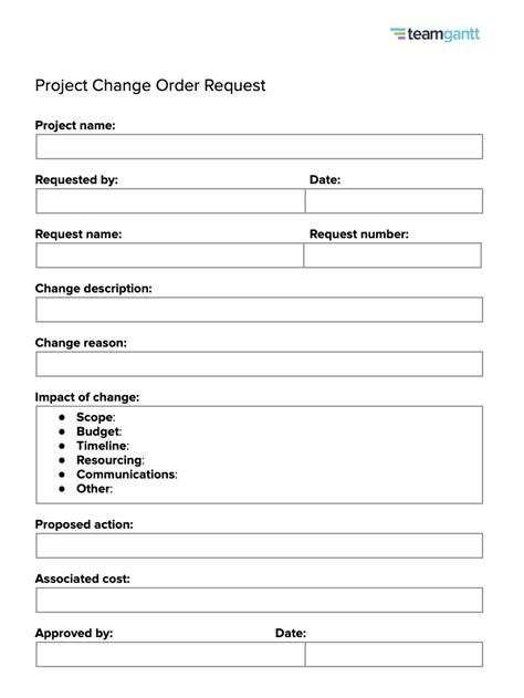 Project Management Change Request Form & Process | TeamGantt