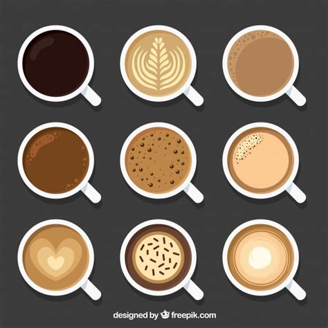 Flat coffee cup with top view Vector | Free Download | Coffee ...