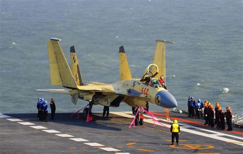 J-15 Flying Shark Back at Flight Deck of Liaoning CV16 Aircraft Carrier | Global Military Review